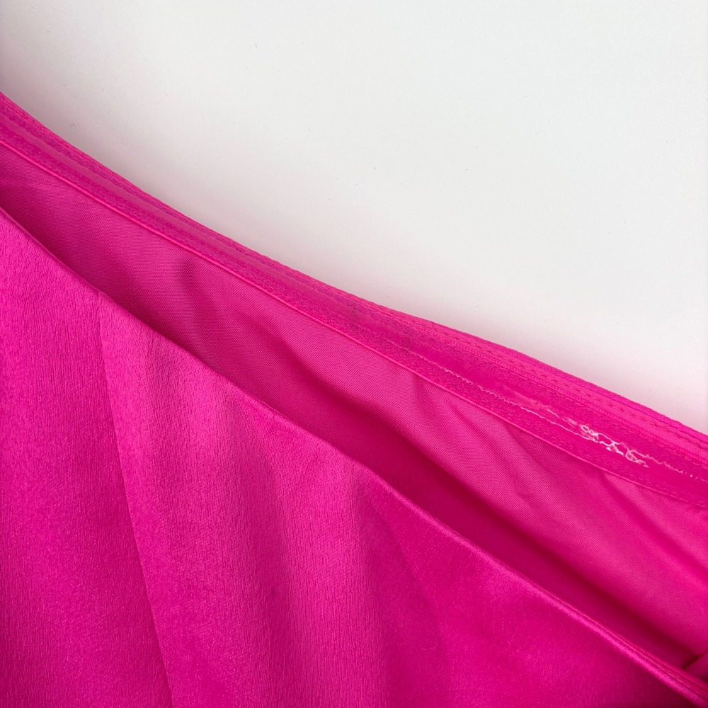 NWT Nicole Miller Hot Pink One Shoulder Bow Mini Dress Sz‎ 2 Cocktail Prom Hoco - Picture 10 of 12